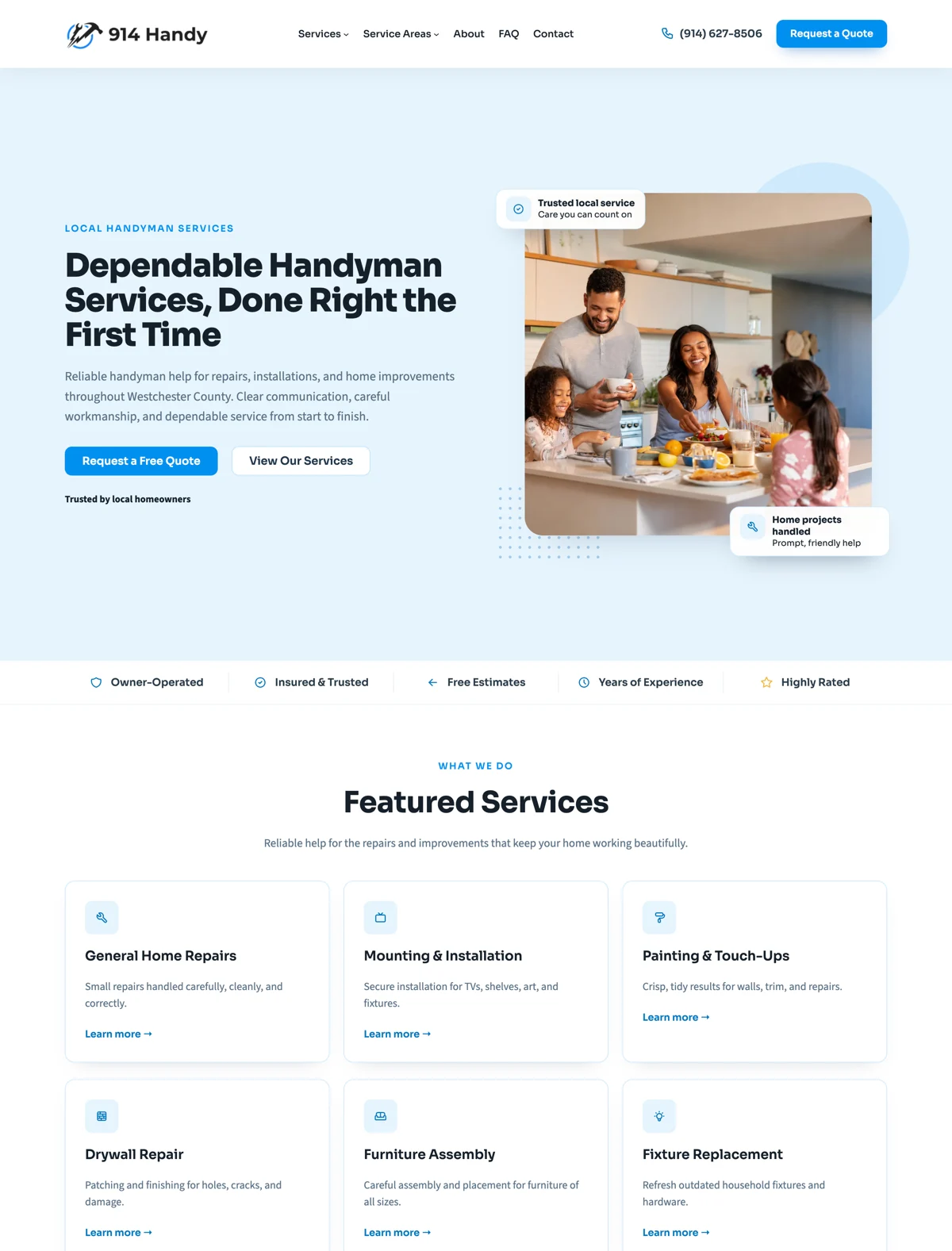 914 Handy website homepage preview