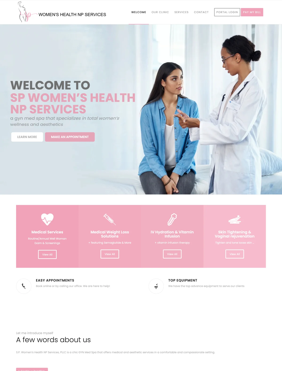 SP Women’s Health website homepage preview